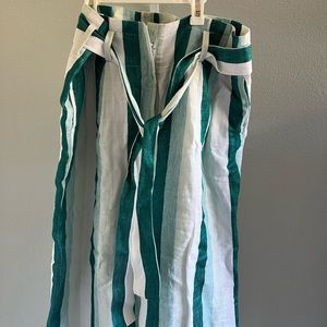 jcrew striped paper bag pants